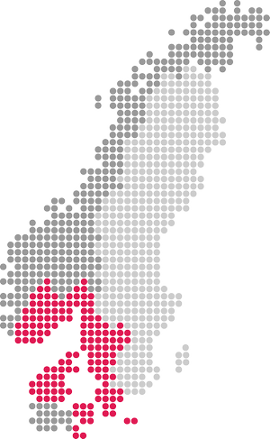 Kort over Interreg Öresund-Kattegat-Skagerrak